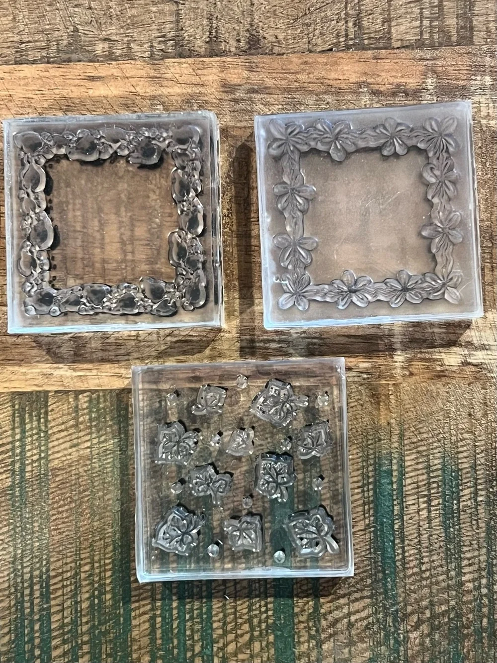 Nature Theme Acrylic Block Mounted Rubber Stamps Ivy Frames Border Floral